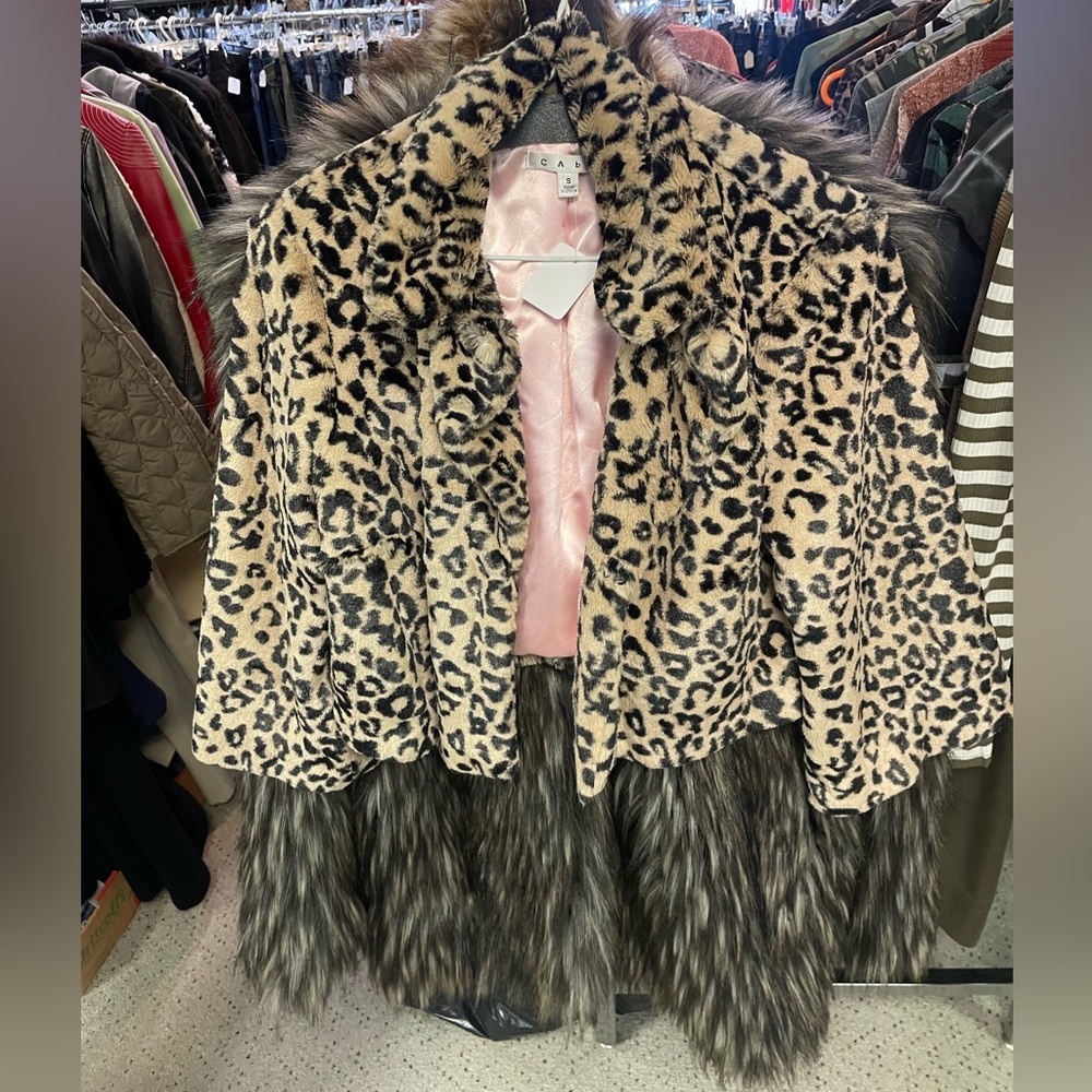 🤎CAbi S Faux Fur Moto Coat
